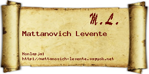 Mattanovich Levente névjegykártya