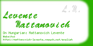 levente mattanovich business card